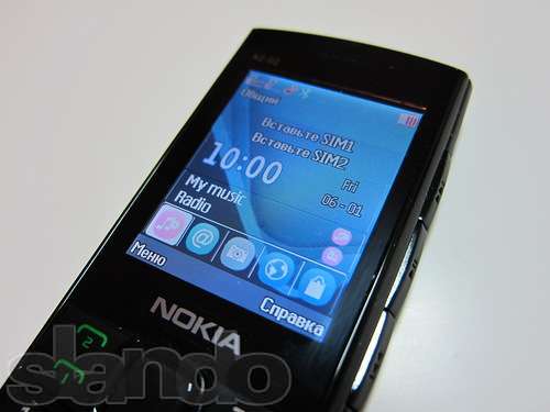 Nokia X2-02 (2 sim) (черный с синим)