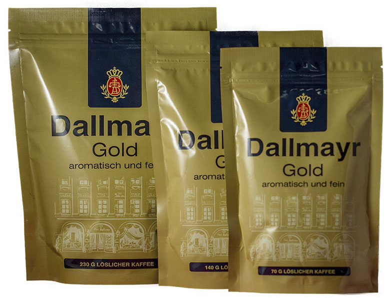 Кофе "Dallmayr Gold" (Германия) расворимый 70г.,140.,230г. дойпак