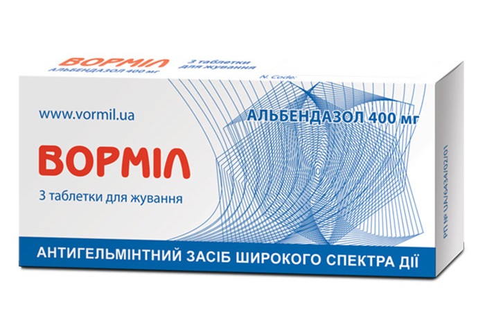 Ворміл / Вормил / Vormil табл. жев. 400мг 53 грн.