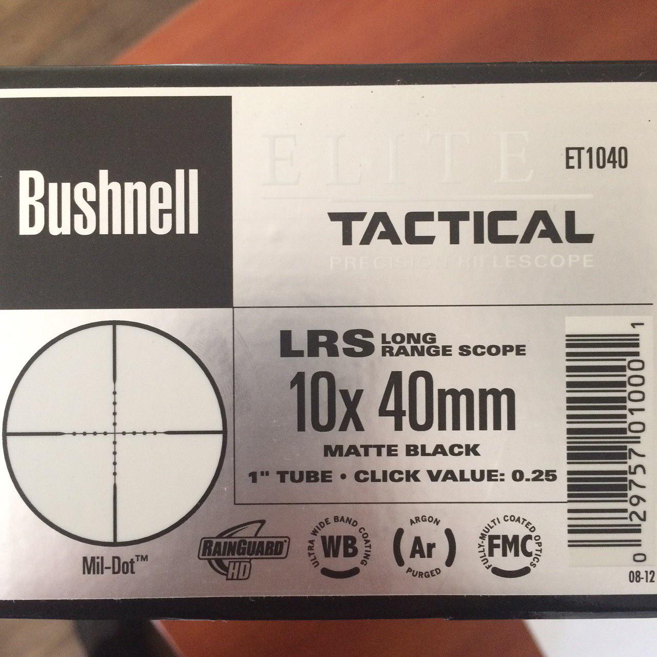 Продам оптику Bushnell Elite Tactical 10x40mm Mil-Dot LRS