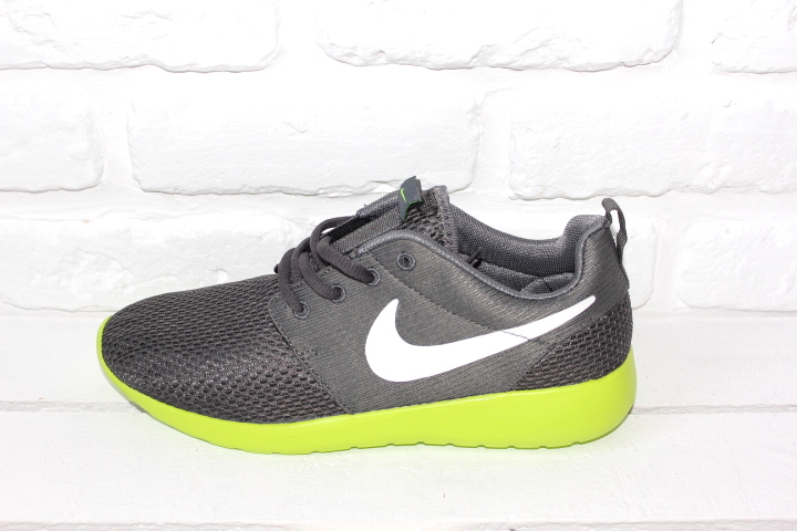 Мужские кроссовки Nike Roshe Run (Grey & Green)