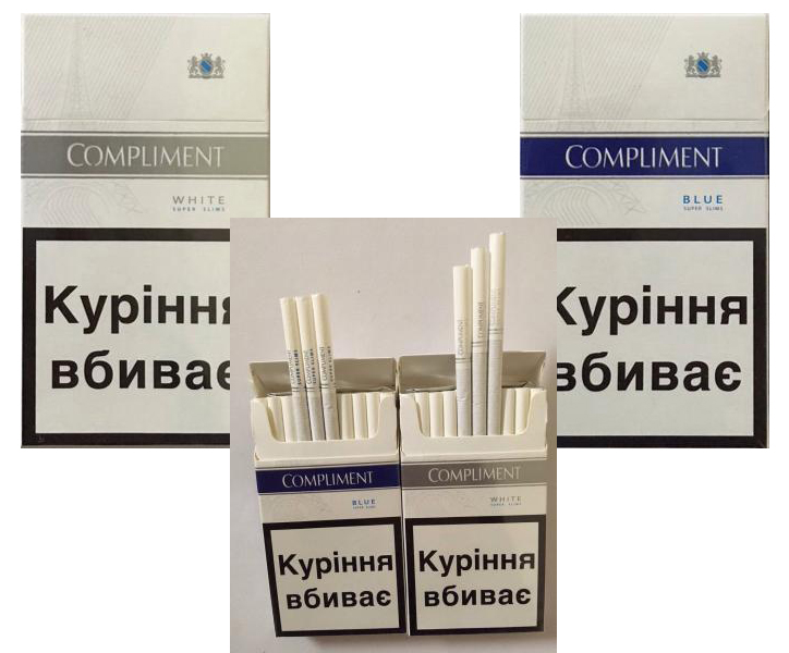 Сигареты Compliment super slims (White,  Blue) оптом